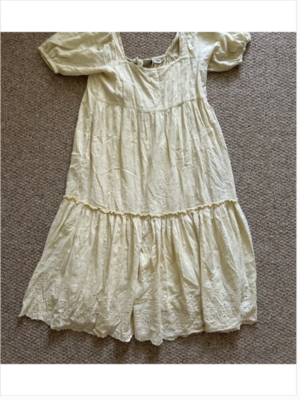 Anthropologie Saint Helena Cotton Maxi Midi Creamy Embroidered Dress size XL - Picture 7 of 11